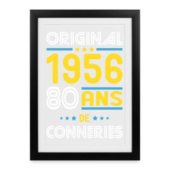 Original – 1956 – 70 ans de conneries - Affiche encadrée (27 × 37 cm) - noir - Devant