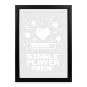 Cœur de joueur en mode solo - Affiche encadrée (27 × 37 cm) - noir - Devant