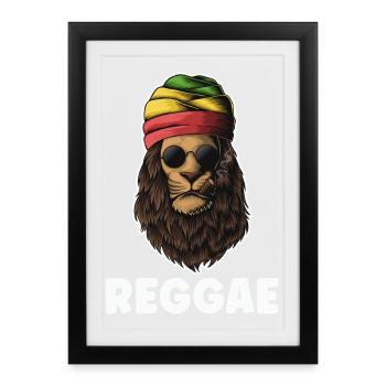 Rastafari Reggae Lion - Affiche encadrée (27 × 37 cm) - noir - Devant