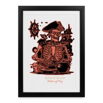 Maître des Profondeurs - Poterie artisanale squelettique - Affiche encadrée (27 × 37 cm) - noir - Devant
