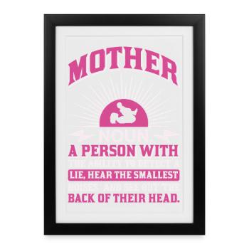 Définition du nom de maman Drôle de Mother Power Shirt - Affiche encadrée (27 × 37 cm) - noir - Devant