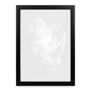 Rhinocéros - Affiche encadrée (27 × 37 cm) - noir - Devant