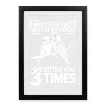 I May Look Calm But In My Head Ive Bitten You 3 - Framed poster (27 × 37 cm) - black - Front