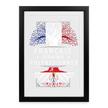Francais De Racines Polynesiennes T-Shirt Cadea... - Affiche encadrée (27 × 37 cm) - noir - Devant