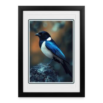 Pies Magpie - Affiche encadrée (27 × 37 cm) - noir - Devant