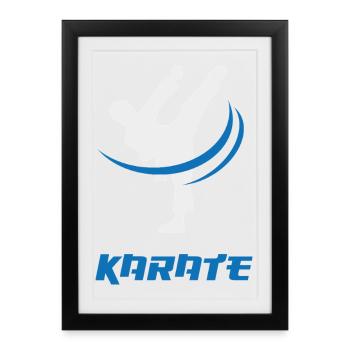 Idéal pour les fans de MMA. Coup de pied haut en karaté - Affiche encadrée (27 × 37 cm) - noir - Devant
