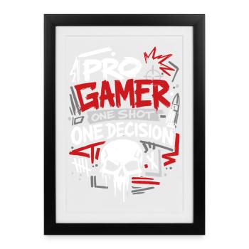 Aim Focus Destroy Gamer - Framed poster (27 × 37 cm) - black - Front