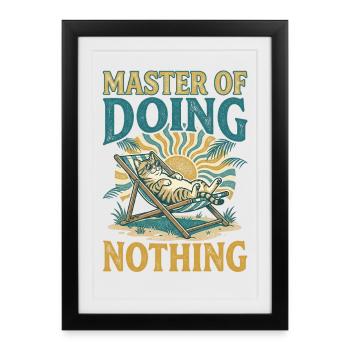 Cat on holiday - Framed poster (27 × 37 cm) - black - Front