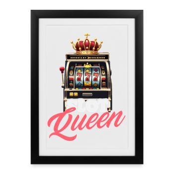 Jackpot de jeu de Slots Queen Casino - Affiche encadrée (27 × 37 cm) - noir - Devant