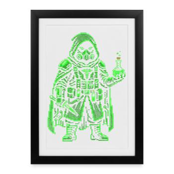 Punk Apothecary Pixel Art Retro Hacker - Framed poster (27 × 37 cm) - black - Front