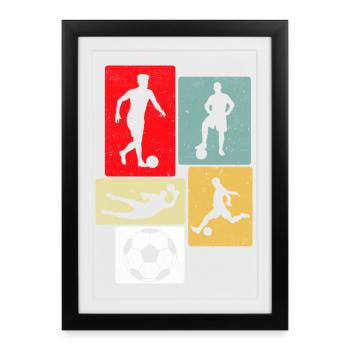 Football retro - Framed poster (27 × 37 cm) - black - Front