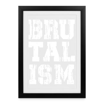 Brutalism Distressed and Bold typography T-Shirt - Framed poster (27 × 37 cm) - black - Front