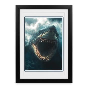 Grand requin blanc Grand requin blanc - Affiche encadrée (27 × 37 cm) - noir - Devant