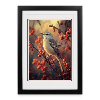 Oiseaux moqueurs Oiseaux moqueurs - Affiche encadrée (27 × 37 cm) - noir - Devant