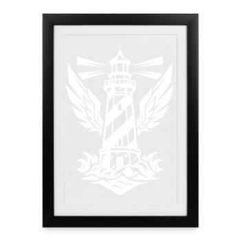 Icône de la Côte du Phare - Affiche encadrée (27 × 37 cm) - noir - Devant