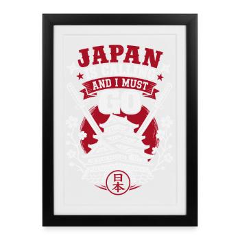 Le Japon appelle et je dois y aller - Affiche encadrée (27 × 37 cm) - noir - Devant