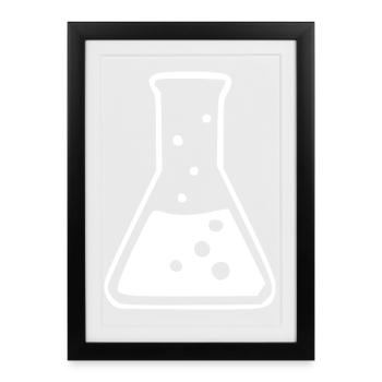 Chemie_Symbol_schwarzweiss_Wissenschaft_science - Framed poster (27 × 37 cm) - black - Front