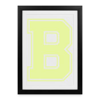 Varsity-style glowing B - Framed poster (27 × 37 cm) - black - Front