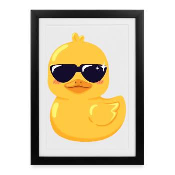 Sunglasses duck for summer - Framed poster (27 × 37 cm) - black - Front
