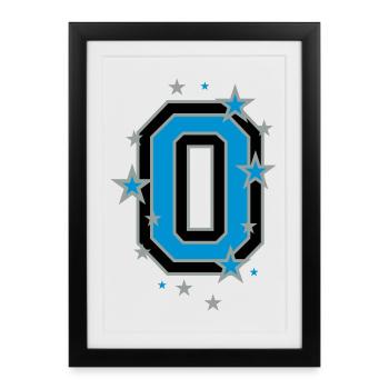 The number zero and the stars - Framed poster (27 × 37 cm) - black - Front