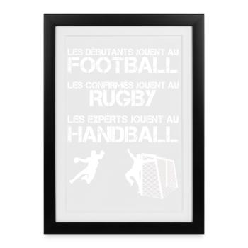 Les experts jouent au handball - Affiche encadrée (27 × 37 cm) - noir - Devant