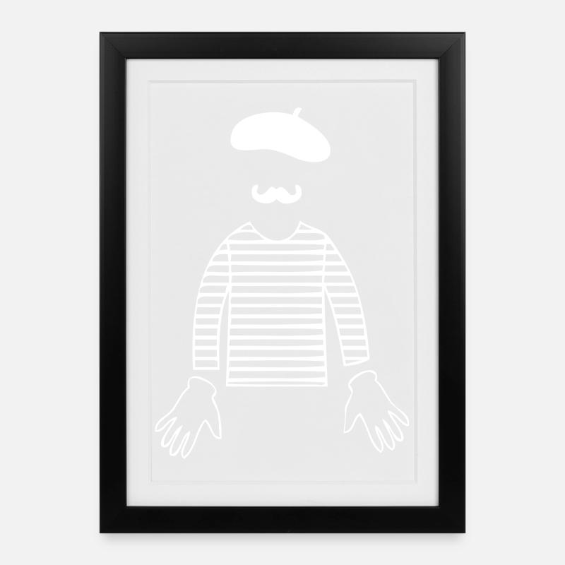 Französischer Künstler - Gerahmtes Poster (27 × 37 cm) - Schwarz