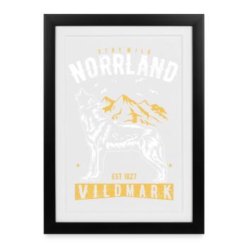 Stay Wild Norrland Vildmark - Affiche encadrée (27 × 37 cm) - noir - Devant