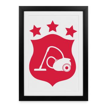 Cleaning / Reinigung / Ménage - Affiche encadrée (27 × 37 cm) - noir - Devant