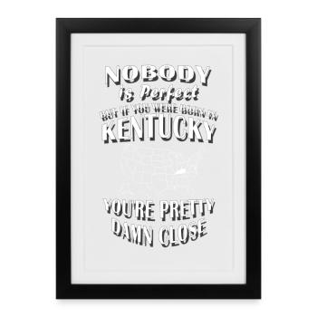 NÉ À KENTUCKY / Bluegrass State - Affiche encadrée (27 × 37 cm) - noir - Devant
