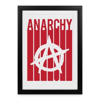 Anarchie-T-Shirt Entwurf Anarchie-Anarchie anarki - Gerahmtes Poster (27 × 37 cm) - Schwarz - Vorne