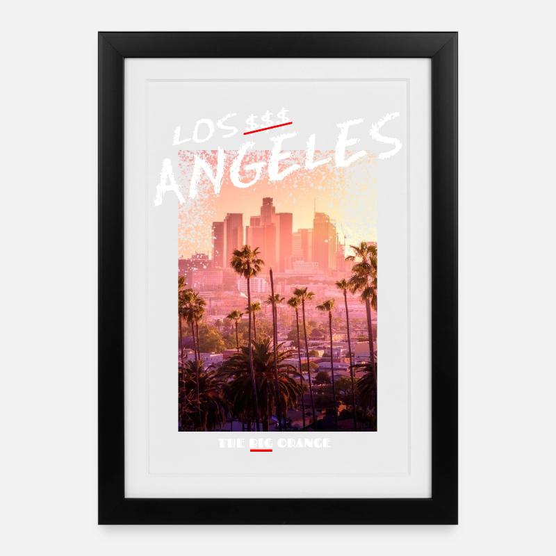 Los Angeles - Gerahmtes Poster (27 × 37 cm) - Schwarz