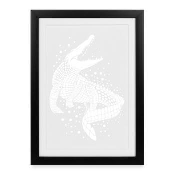 Crocodile - Affiche encadrée (27 × 37 cm) - noir - Devant