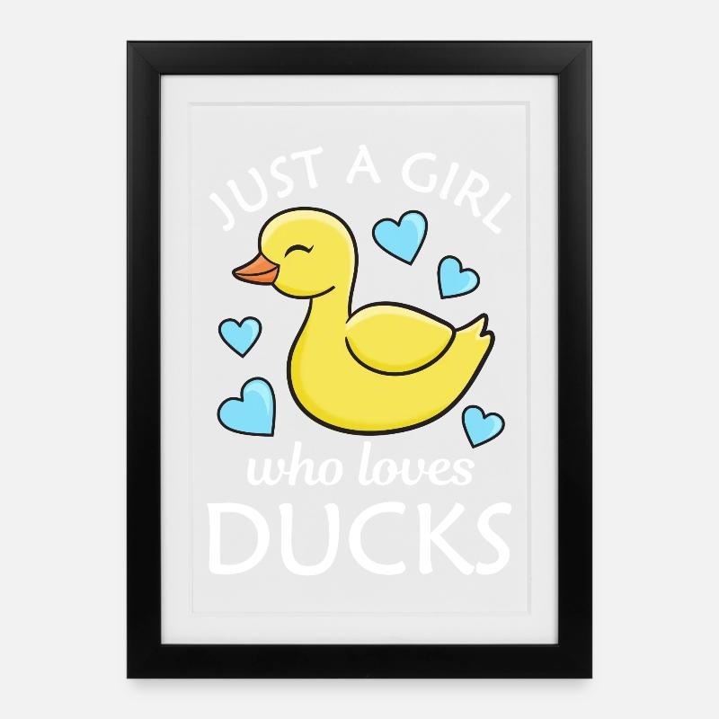 Ente Enten - Gerahmtes Poster (27 × 37 cm) - Schwarz