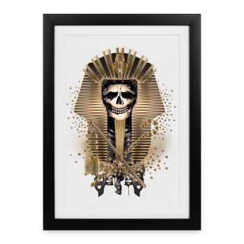 Crâne d’un roi pharaon égyptien - Affiche encadrée (27 × 37 cm) - noir - Devant