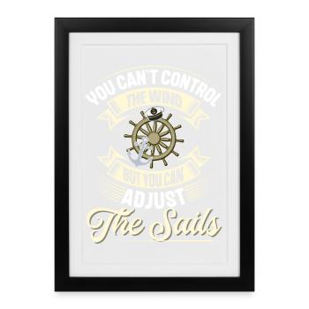 Sailing Sailor Sailboat - Framed poster (27 × 37 cm) - black - Front