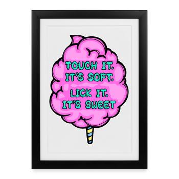 Süßigkeiten Zucker Naschkatzen Lecker Statement - Gerahmtes Poster (27 × 37 cm) - Schwarz - Vorne