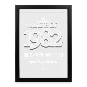 Vintage 1982 Made in Originals - Affiche encadrée (27 × 37 cm) - noir - Devant