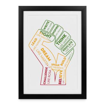 Poing des mots : Pouvoir des pensées - Affiche encadrée (27 × 37 cm) - noir - Devant