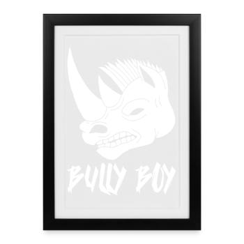 Tête de rhinocéros blanc - Affiche encadrée (27 × 37 cm) - noir - Devant