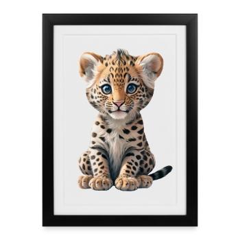 Baby Leopard - Framed poster (27 × 37 cm) - black - Front