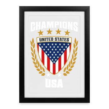 Champions USA - Célébrez la fierté américaine - Affiche encadrée (27 × 37 cm) - noir - Devant