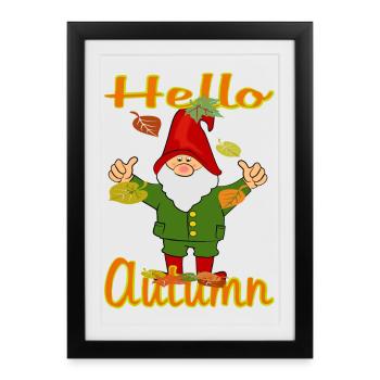 Autumn Gnome - Framed poster (27 × 37 cm) - black - Front