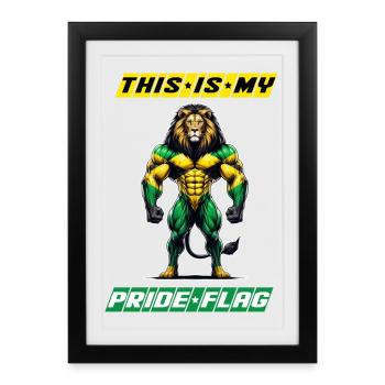 Les lions de la Jamaïque, c'est mon drapeau - Affiche encadrée (27 × 37 cm) - noir - Devant