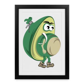 funny avocado hiking nature forest icon icon - Framed poster (27 × 37 cm) - black - Front