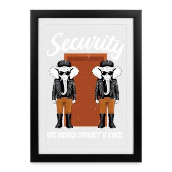 Security Elephants - Framed poster (27 × 37 cm) - black - Front