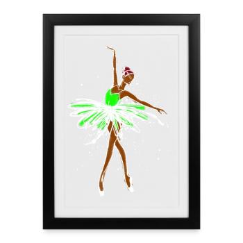 Graffiti Funky pulvérisateur Illustration Tattoo Art - Affiche encadrée (27 × 37 cm) - noir - Devant
