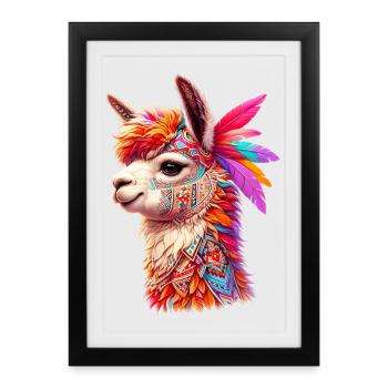 Alpaca - Framed poster (27 × 37 cm) - black - Front