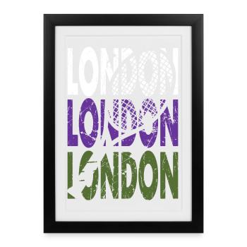 Tennis Shirt London Grand Slam Tournament Design - Framed poster (27 × 37 cm) - black - Front