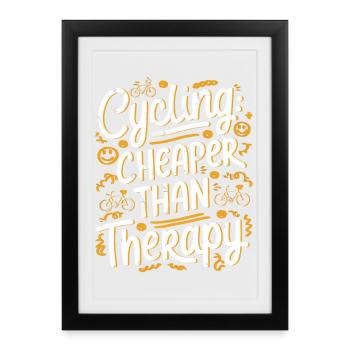 Conception motivationnelle de thérapie par le vélo - Affiche encadrée (27 × 37 cm) - noir - Devant