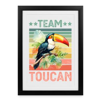Oiseau Toucan - Affiche encadrée (27 × 37 cm) - noir - Devant